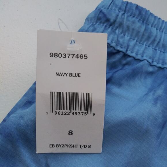 Eddie Bauer Mid Waist Drawstring Active Hybrid Shorts Navy Tie Dye Size 8 - Picture 7 of 8